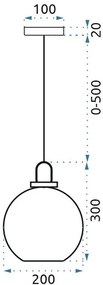 Sklenené okrúhle stropné svietidlo 20cm APP626-1CP