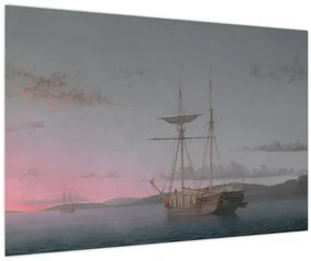 Obraz - Fitz Henry Lane, Lumber Schooners at Evening on Penobscot Bay, reprodukcia (90x60 cm)