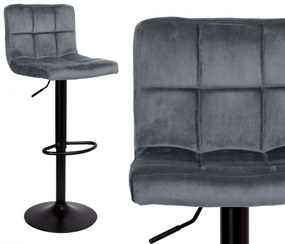 Barová stolička ARAKO II zamat sivá