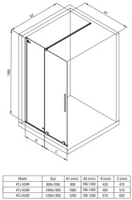 Deante Jasmin, Walk-in posuvná sprchová zástena 900x1950 mm, 6mm číre sklo s ActiveCover, chrómový profil, DEA-KTJ_039R