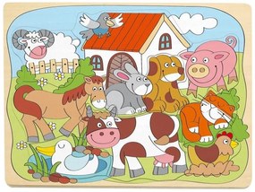 Woody Puzzle na doske "Veselé zvieratká"