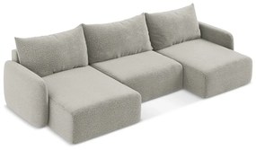 Svetlosivá rozkladacia/s úložným priestorom rohová pohovka Kalena – Makamii