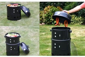 Údiareň na drevené uhlie 3v1 čierna