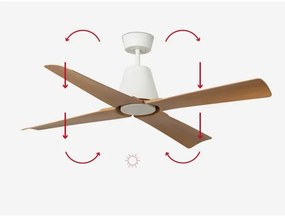 FARO 34105 - Stropný ventilátor TYPHOON M hnedá/biela pr. 130 cm IP44 + DO