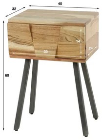 Nočný stolík 21-16 Demn Drevo Acacia  - Komfort-nábytok