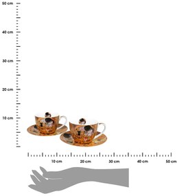 Porcelánová šálka s podšálkou Klimt The Kiss 250 ml sada 2ks