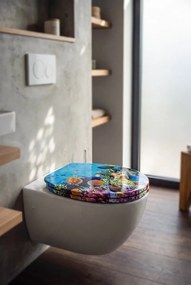 Aqualine Funny, WC sedátko s motivom oceán, modrá, HY-S369