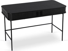 Vintino Písací stôl TRISHA 120 cm ryhovaný čierny