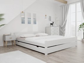 Posteľ IKAROS DOUBLE 180 x 200 cm, biela Rošt: S latkovým roštom, Matrac: Matrac Coco Maxi 20 cm
