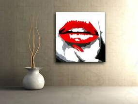 Ručne maľovaný POP Art obraz RED LIPS | rôzne rozmery