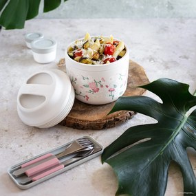 monbento Nehrdzavejúca sada príborov Monbento Slim Box Pink Moka