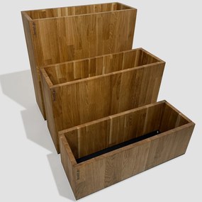 Dekorstudio Elegantný drevený dubový kvetináč do interiéru aj exteriéru 60x60x20cm
