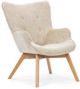 Béžové menčestrové kreslo Niko – Ropez