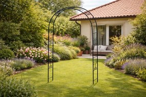 Kovový zahradní květinový oblouk BestBerg BBFA-20DA / 104 × 240 cm / černá