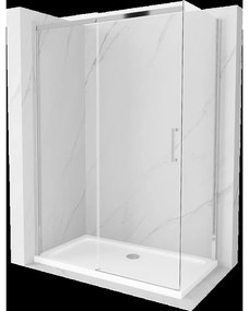 Mexen Omega sprchová kabína, posuvné dvere 130 x 70 cm, transparentnéné, chrómová + závesný bidet Flat - 825-130-070-01-00-4010