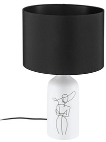 Eglo 43824 - Stolná lampa VINOZA 1xE27/40W/230V čierna/biela