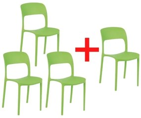 Jedálenská stolička REFRESCO, zelená, 3+1 ZADARMO