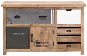 furniture-nabytek.cz - Masívna umývadlová skrinka Pune z mangového dreva, lakovaná, prírodná farba