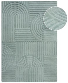 Tyrkysovomodrý vlnený koberec Flair Rugs Zen Garden, 120 x 170 cm