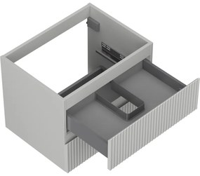 Mexen Rivel, kúpeľňová skrinka 60 cm, 2 zásuvky, drážkovaná, matná sivá, 91A20-06047-2-BFF62