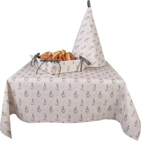 Béžová okrúhla textilná utierka s králikom Bunny Buddies - Ø 80 cm