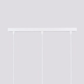 Závesné svietidlo Karbon, 3x biele kovové tienidlo