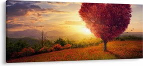 Obraz stromu v tvare srdca (120x50 cm)