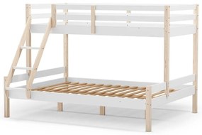 Biela poschodová detská posteľ z borovicového dreva 90x190/140x190 cm Livia – Marckeric