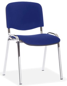 Konferenčná stolička Viva, chrómované nohy, modrá