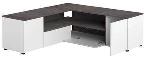 Sivo-biely TV stolík v dekore betónu 130x46 cm Angle – TemaHome