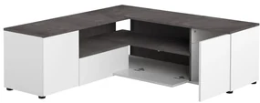 Sivo-biely TV stolík v dekore betónu 130x46 cm Angle – TemaHome