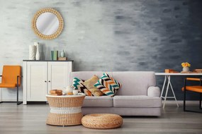 Kulaté nástěnné zrcadlo BOHO 36 cm přírodní
