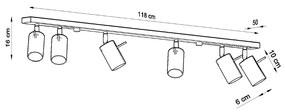 Stropné svietidlo RING 6L biele