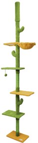 Tutumi Tutumi, škrabadlo pre mačky 40x25x240 cm Cactus P70375, zelená-žltá, HOM-03072