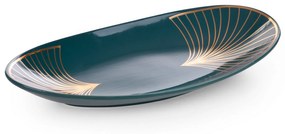 Dekoračný tanier LOTOS 40x 20x4 cm tyrkysový