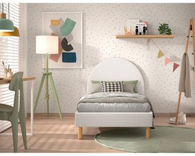 Biela čalúnená jednolôžková posteľ s roštom 90x200 cm MOON – Vipack