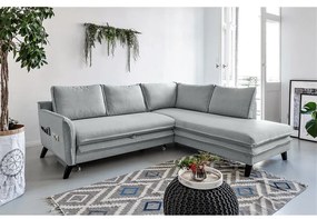 Svetlosivá rozkladacia rohová pohovka Miuform Charming Charlie L, pravý roh