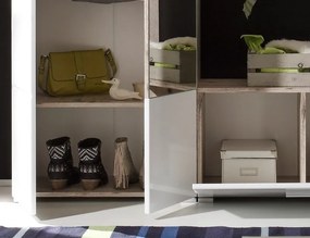 Predsieňová stena Sixx, pieskový dub/biela lesk