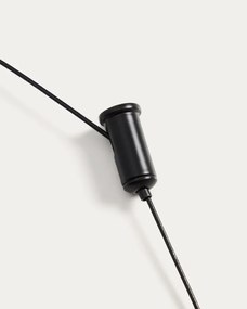 Čierne LED stmievateľné závesné svetlo s kovovým tienidlom Porte – Kave Home