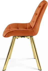 Jedálenská stolička SORIA 360 zamatová, medená / zlaté nohy
