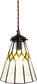 Závesná Tiffany lampa žlté detaily Yello - Ø 15*115 cm E14/max 1*25W