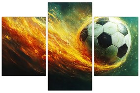 Obraz - Futbalová lopta v lete (90x60 cm)