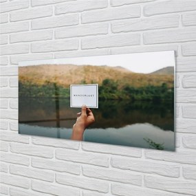 Obraz na skle Panorama ručné písmo 120x60 cm