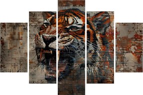Obraz - Tiger z tehál (150x105 cm)