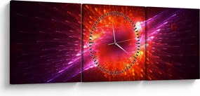 Obraz modernej tŕnistej abstrakcie (s hodinami) (90x30 cm)