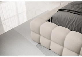 Béžová čalúnená dvojlôžková posteľ s úložným priestorom s roštom 180x200 cm Dizzle – ELTAP