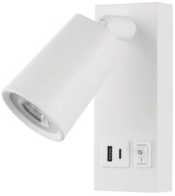 Eurolamp LED Nástenné bodové svietidlo s USB CHARGE LED/5W/230V biela EU0437