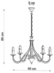 Luster Minerwa 5, biele telo svietidla