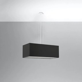 Závesné svietidlo Santa, 1x čierne textilné tienidlo, (biely plast), (80 cm)