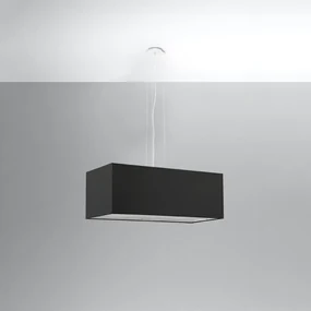 Závesné svietidlo Santa, 1x čierne textilné tienidlo, (biely plast), (80 cm)